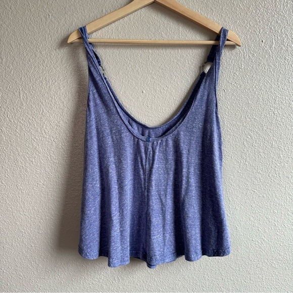 Free People We The Free Carly Scoop Neck Cobalt Blue Tank Top Women’s Size Large - Picture 7 of 9